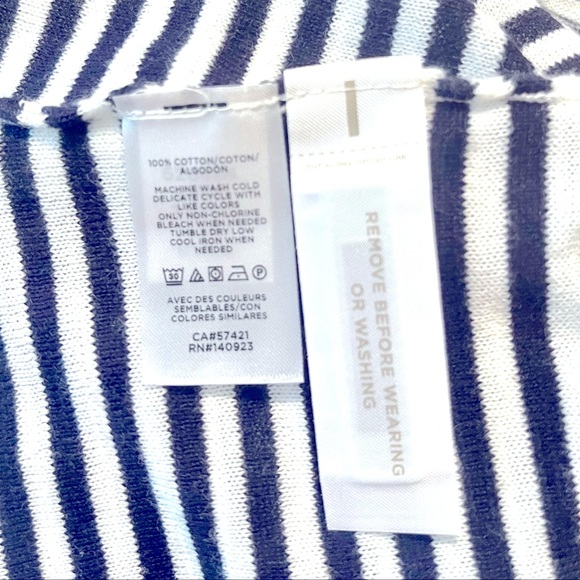 NWT - Loft Navy Blue Striped Top w/Tassels - Size Small - Picture 5 of 6